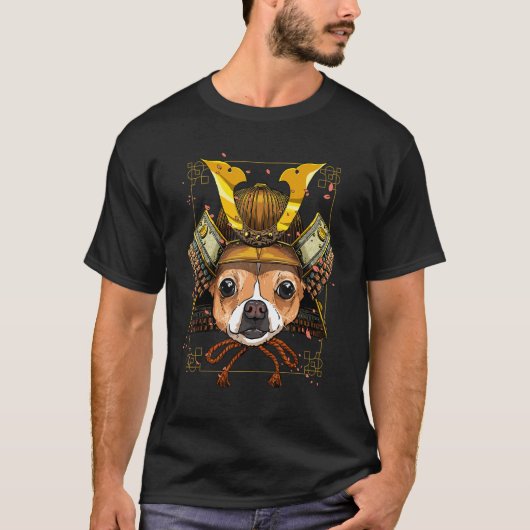 Samurai Chihuahua Owner Dog  Japanese Warrior Bush T-shirt (Voorkant)