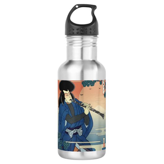Samurai Clarinet Music Ukiyo-e Warrior Waterfles (Voorkant)