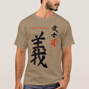 Samurai Code Rectitude Bushido Japanse Calligraaf T-shirt