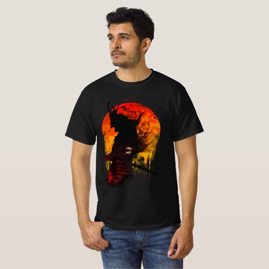 Samurai Code - Strijder van de Rijzende Zon T-shirt (Voorkant volledig)