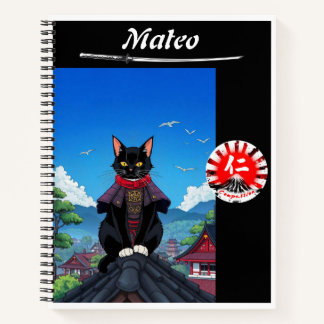 Samurai Compassion Cat Spiral Notitieboek