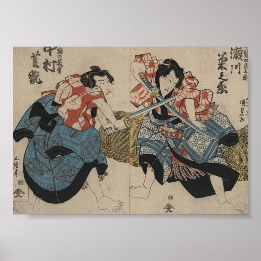 Samurai Crossing Swords circa 1825 Poster (Voorkant)
