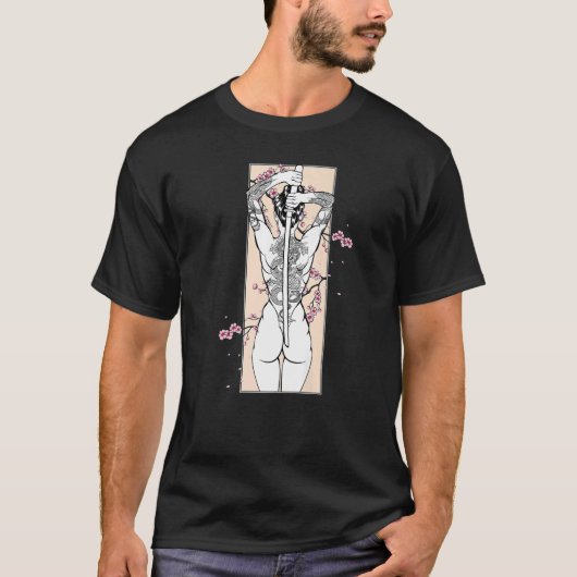 Samurai Culture Scenery Sakura Ch T-shirt (Voorkant)