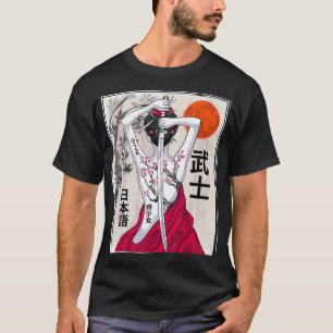  Samurai Culture Scenery Sakura T-shirt