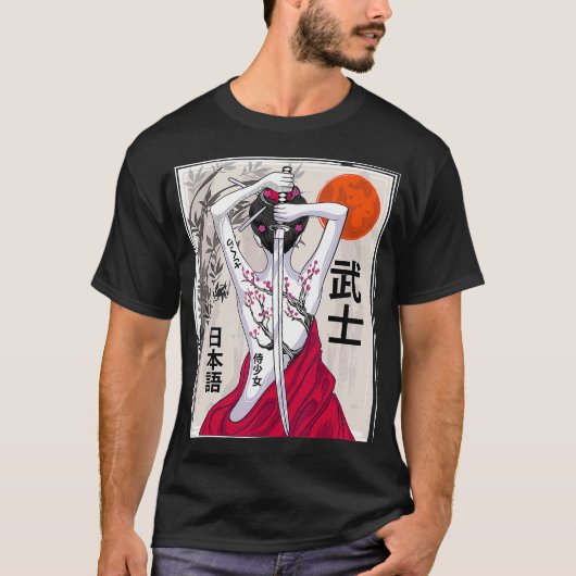  Samurai Culture Scenery Sakura T-shirt (Voorkant)