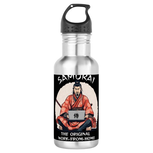 Samurai: de originele thuiswerkers waterfles  (Voorkant)