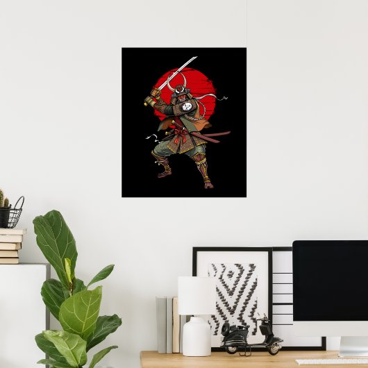 Samurai Demon Oni Poster (Thuiskantoor)