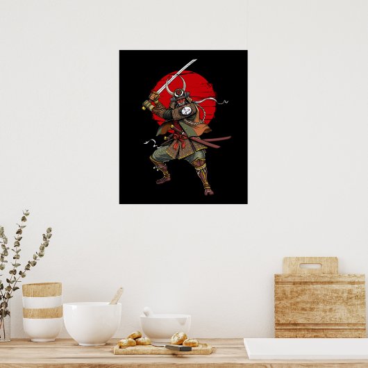 Samurai Demon Oni Poster (Keuken)