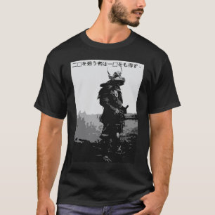 Samurai die achter twee hazen aanrent, zal niets v t-shirt