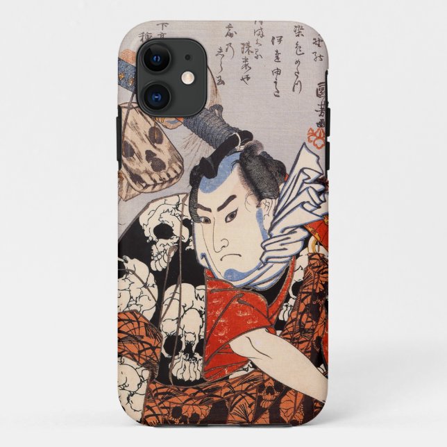 Samurai die een schedelpatroon heeft Case-Mate iPhone hoesje (Achterkant)