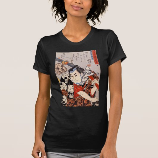 Samurai die een schedelpatroon heeft t-shirt (Voorkant)