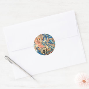 SAMURAI DIE VECHT SALAMANDER RONDE STICKER