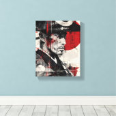 Samurai Digital Art Canvas Afdruk (Insitu (Houten vloer))