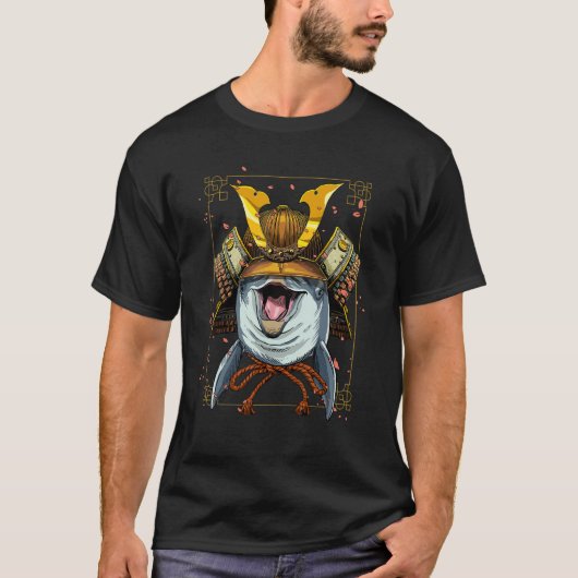 Samurai Dolphin Japans Warrior Bushido Japans T-shirt (Voorkant)