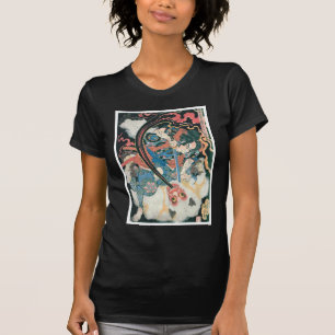 Samurai doodt een demon, oude Japanse schilderijen T-shirt