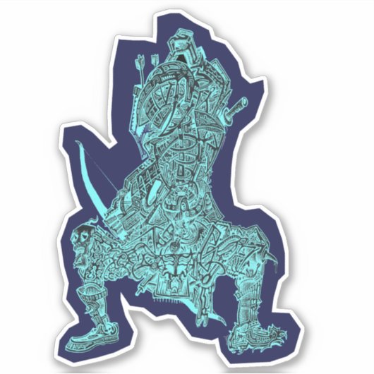 Samurai, door Brian Benson, vinylsticker Sticker (Voorkant)