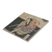 Samurai doorbreekt een muur rond 1818 tegeltje (Zijkant)