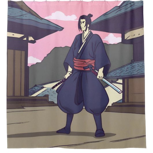 samurai douchegordijn (Voorkant)