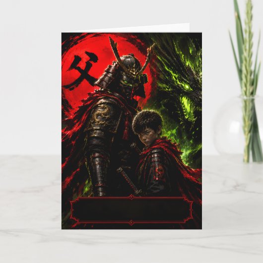Samurai Draken Vader Verjaardagskaart Kaart (Voorkant)
