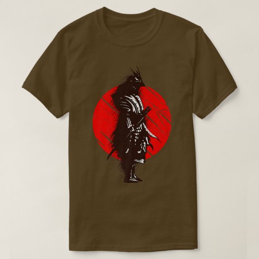 Samurai Drawing Splash Design Asian Art T-shirt (Design voorkant)