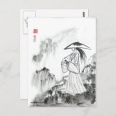 Samurai Drawing Sword Briefkaart (Voorkant / Achterkant)