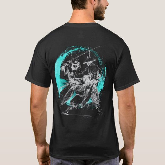 Samurai Duël 3 Donkerblauw T-shirt (Achterkant)
