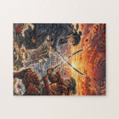 Samurai Duël bij Zonsondergang Legpuzzel (Horizontaal)