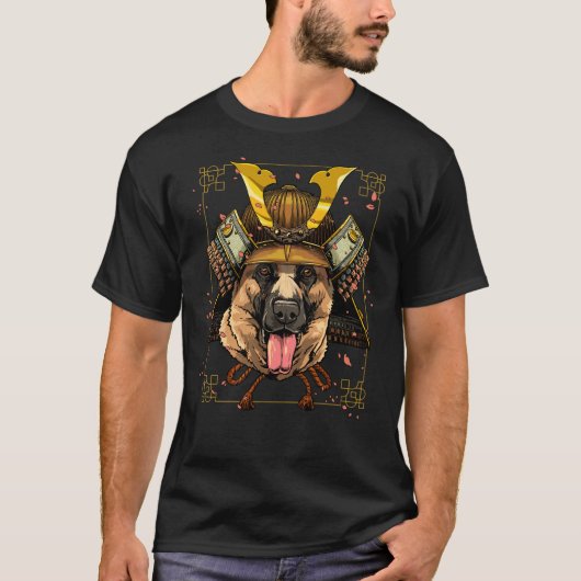 Samurai Duitse herder hond krijger Samurai T-shirt (Voorkant)