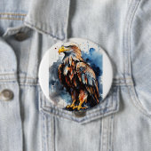 Samurai Eagle: hyperrealistische slagveldscène Ronde Button 4,0 Cm (In situ)