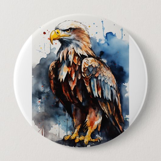 Samurai Eagle: hyperrealistische slagveldscène Ronde Button 4,0 Cm (Voorkant)