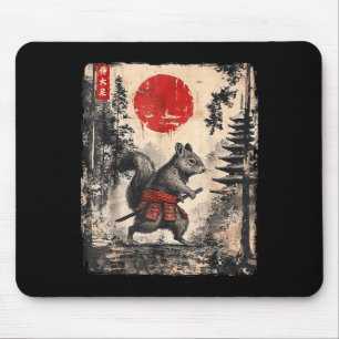 Samurai Eekhoorn Japanse Vintage Grappige Cadeaus Muismat