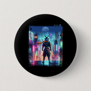 Samurai elektrische paal in Japanse retro cyberpun Ronde Button 5,7 Cm