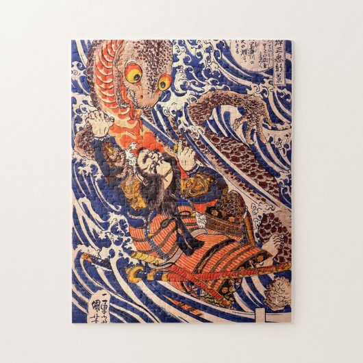 Samurai en Giant Salamander Kuniyoshi Fine Art Legpuzzel (Verticaal)