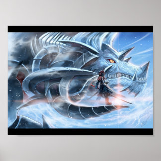 Samurai en Ice Dragon Poster
