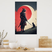 Samurai en kat: Moonlit Vigil Poster (Keuken)