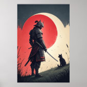 Samurai en kat: Moonlit Vigil Poster (Voorkant)