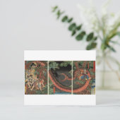 Samurai en reusachtige serpent circa 1861 briefkaart (Staand voorkant)