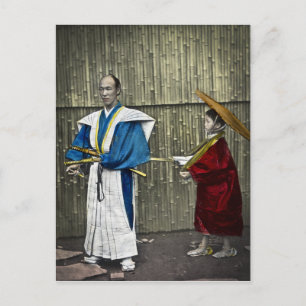 Samurai en Servant Briefkaart