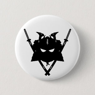 Samurai en Swords Badge Ronde Button 5,7 Cm