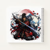 Samurai en Witte Wolf Mok | Japanse Krijger Fantas Notitieboek (Achterkant)