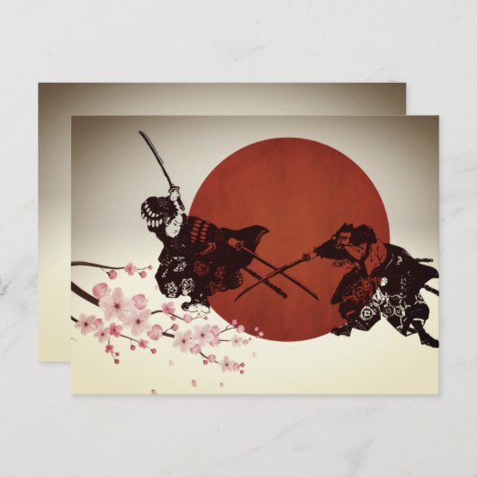 Samurai Fight Feestdagenkaart (Voorkant / Achterkant)