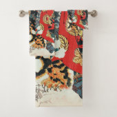 Samurai Fighting a Tiger, Kuniyoshi, Ukiyo-e Bad Handdoek (Insitu)