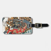 Samurai Fighting a Tiger, Kuniyoshi, Ukiyo-e Bagagelabel (Voorkant horizontaal)