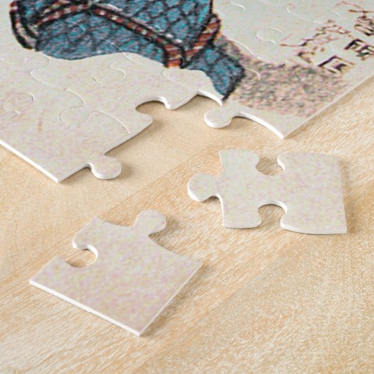 Samurai Fighting a Tiger, Kuniyoshi, Ukiyo-e Legpuzzel (Zijkant)