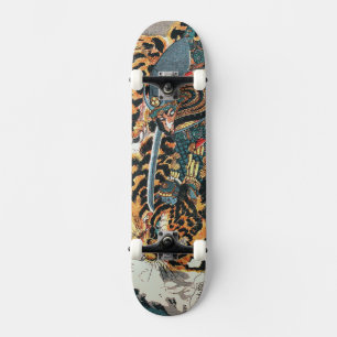Samurai Fighting a Tiger, Kuniyoshi, Ukiyo-e Persoonlijk Skateboard