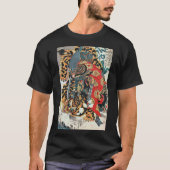 Samurai Fighting a Tiger, Kuniyoshi, Ukiyo-e T-shirt (Voorkant)