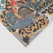 Samurai Fighting a Tiger, Kuniyoshi, Ukiyo-e Tissuepapier (Detail)