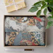 Samurai Fighting a Tiger, Kuniyoshi, Ukiyo-e Tissuepapier (Geschenk)