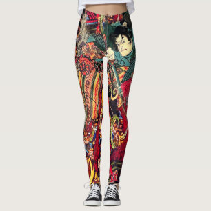 Samurai Fighting Demons Leggings
