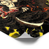 Samurai Fighting Dragon Antiek Japanse Manga Poster (Hoek)